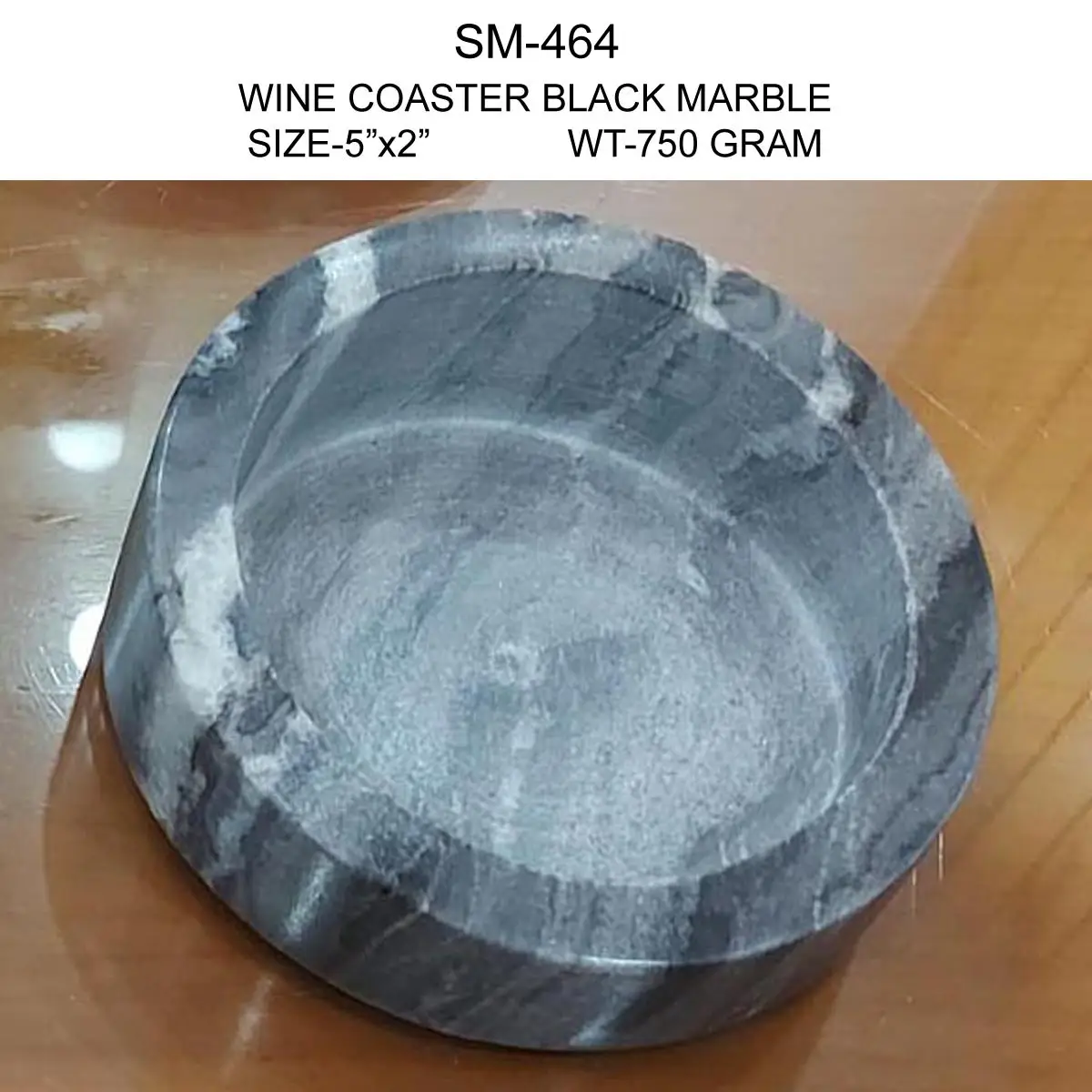 WINE COASTER BLACK MARBLE